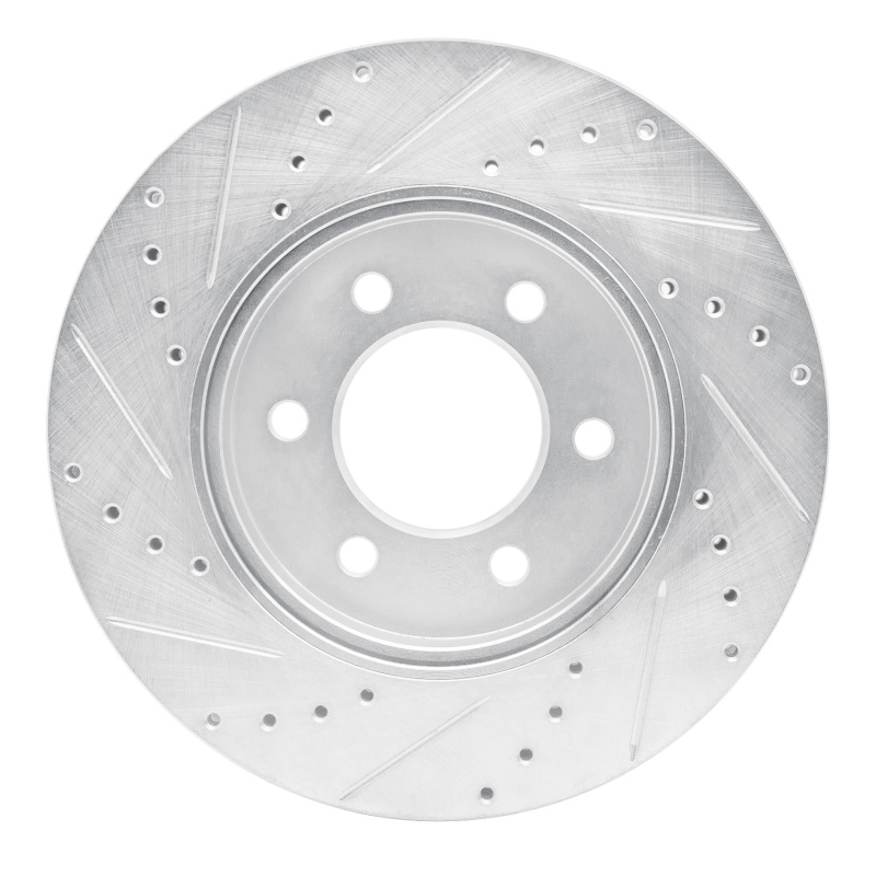 Ford Expedition Brake Rotor (1) - Front Right - R1 Concepts - Drilled & Slotted - Silver - `02-`06